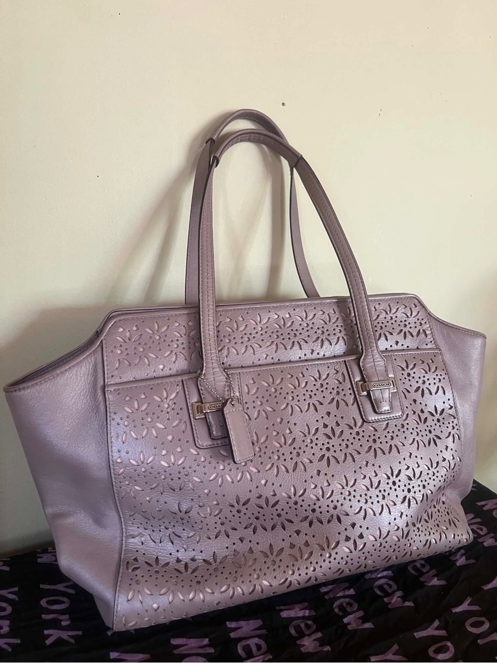 Coach Laser-Cut Tote in Lavender